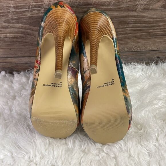 Diba Womens High Heel Stilettos Multi Color Floral Size 9M Floral Woodsy - Picture 11 of 17
